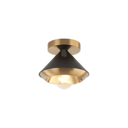 Matteo Lighting Flannigan Flush Mount, 1-Light, Black, Matte Black, 6.5"W (X06801MBAG 305XTXX) 