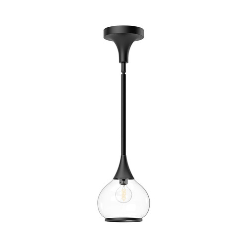 Alora Lighting Hazel Pendant, 1-Light, Matte Black, Clear Glass, 8.38"H 