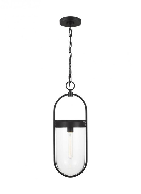Visual Comfort & Co. Studio Collection Blaine Pendant, 1-Light, Aged Iron, Clear Shade, 22.75"H (CP1371AI 706X0A1) 