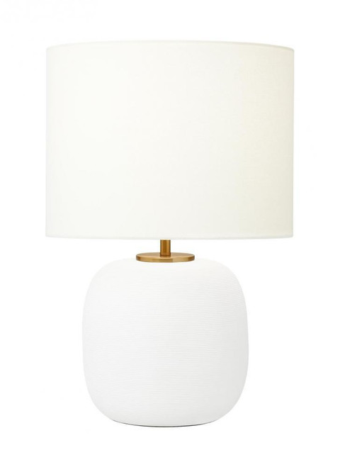 Visual Comfort & Co. Studio Collection Fanny Table Lamp, 1-Light, LED, Matte White Ceramic, White Linen Shade, 22.63"H (HT1071MWC1 706X18Z) 