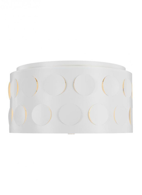 Visual Comfort & Co. Studio Collection Dottie Flush Mount, 3-Light, Matte White, Etched Shade, 17.88"W (KSF1013MWT 706X19P) 