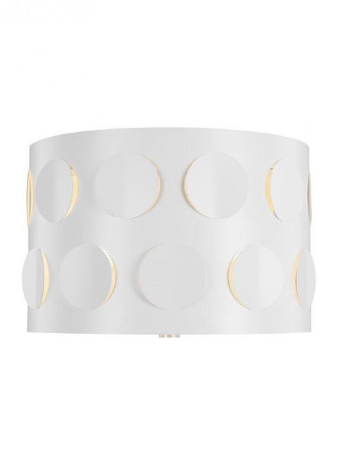 Visual Comfort & Co. Studio Collection Dottie Flush Mount, 2-Light, Polished Nickel, Etched Shade, 13.13"W (KSF1002PN 706X19M) 