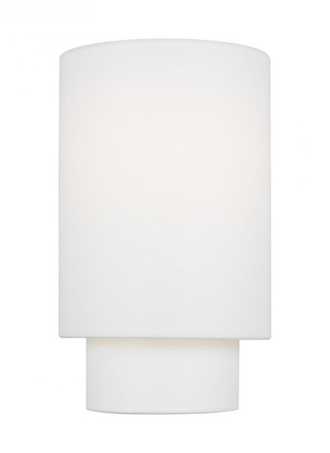 Visual Comfort & Co. Studio Collection Sawyer Wall Sconce, 2-Light, Polished Nickel, White Linen Shade, 14.13"H (KSW1042PN 706X1C9) 