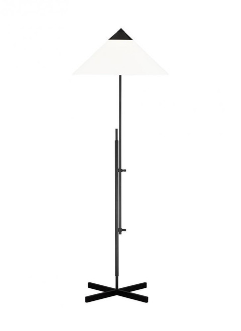 Visual Comfort & Co. Studio Collection Franklin Floor Lamp, 1-Light, LED, Deep Bronze, White Linen Shade, 57.38"H (KT1291BNZ1 706X27T) 