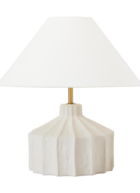 Visual Comfort & Co. Studio Collection Veneto Table Lamp, 1-Light, LED, Matte Concrete, White Linen Shade, 18.5"H (KT1321MC1 706X27Y) 
