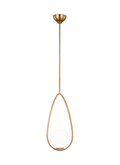 Visual Comfort & Co. Studio Collection Galassia Pendant, 1-Light, Burnished Brass, Milk White Shade, 21.5"H (AEP1001BBS 706WZCL) 