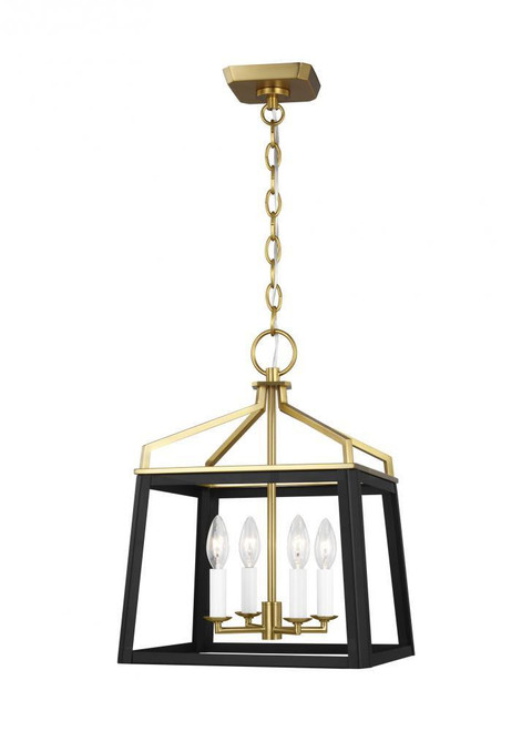 Visual Comfort & Co. Studio Collection Carlow Medium Lantern, 4-Light, Midnight Black, 18.38"H (CC1564MBKBBS 706X096) 