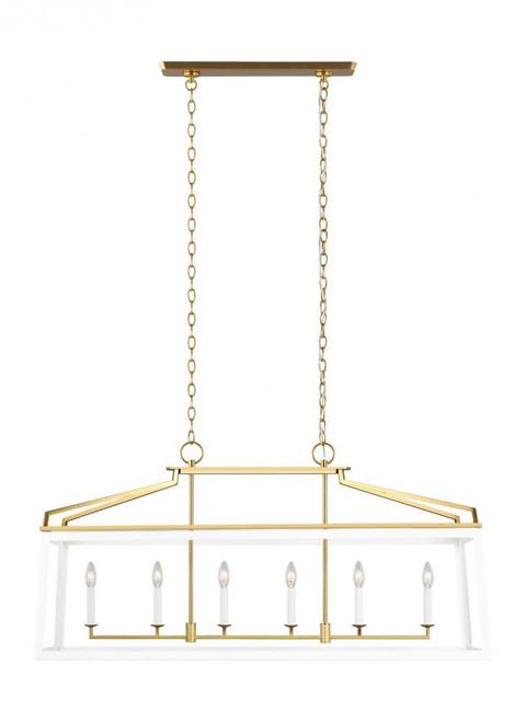 Visual Comfort & Co. Studio Collection Carlow Linear Lantern, 6-Light, Matte White, 48.13"W (CC1586MWTBBS 706WZDJ) 