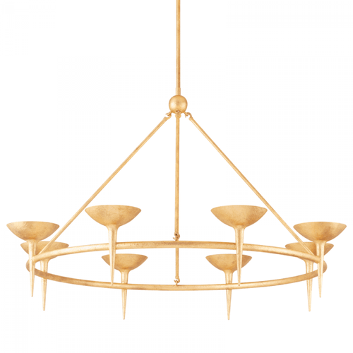 Troy Cecilia Chandelier Vintage Gold Leaf 47"W 