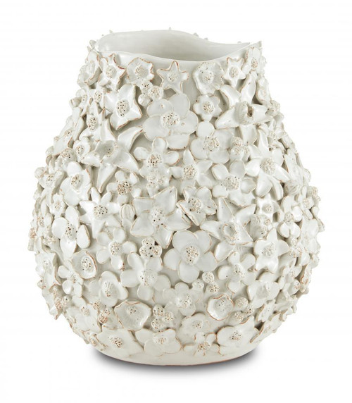 Currey and Company Jessamine White Vase 