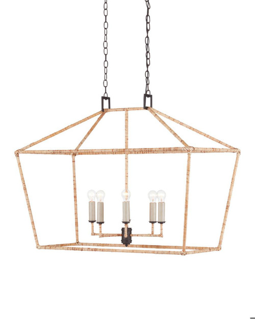 Currey and Company Denison Rectangular Natural Lantern 