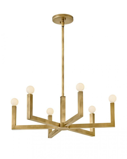 Hinkley Ezra Up Chandelier, 6-Light, Brass, 27"W (45046HB 9U69U) 