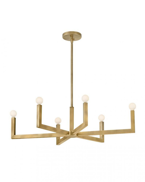 Hinkley Ezra Up Chandelier, 6-Light, Brass, 36"W (45048HB 9U69W) 