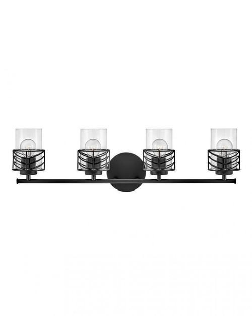 Hinkley Della Bath Vanity Light, 4-Light, Black, 33.75"W (50264BK 9U76J) 