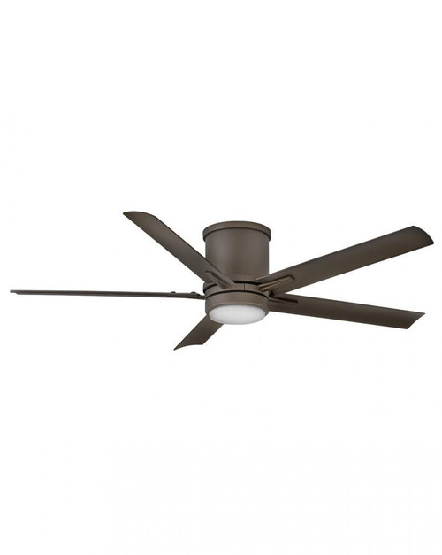 Hinkley Vail Flush Ceiling Fan, 5-Blade, 1-Light, LED, Metallic Matte Bronze, Metallic Matte Bronze Blades, 52"W (902552FMM-LWD 9U78R) 