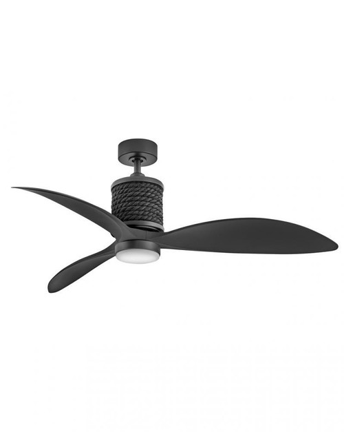 Hinkley Marin Ceiling Fan, 3-Blade, 1-Light, LED, Matte Black, Matte Black Blades, 60"W (903160FMB-LDD 9U78U) 