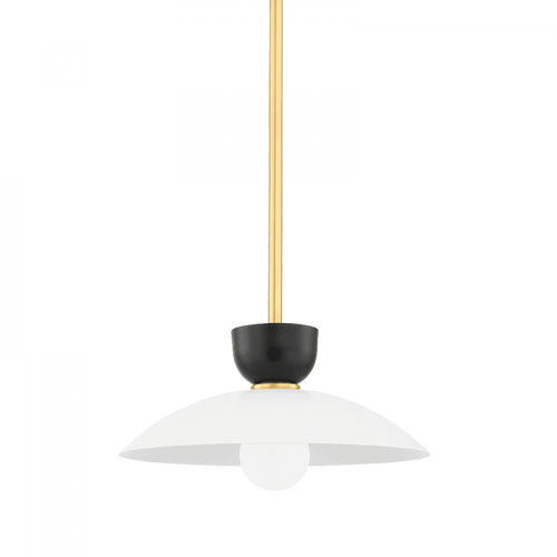 Mitzi by Hudson Valley Lighting Whitley Pendant, 1-Light, Aged Brass, 14"W (H481701S-AGB 608UHC5) 