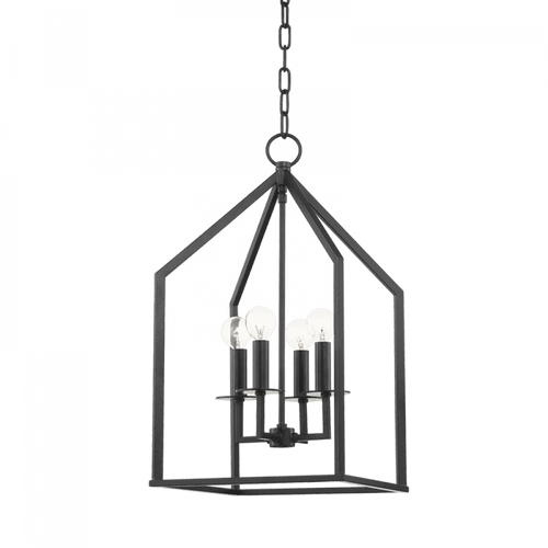 Mitzi by Hudson Valley Lighting Lena Pendant, 4-Light, Aged Iron, 12"W (H514704S-AI 608UHD3) 