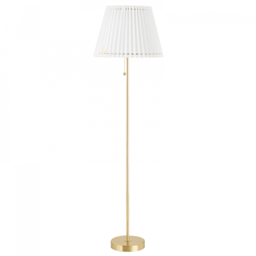Mitzi by Hudson Valley Lighting Demi Floor Lamp, 1-Light, LED, Aged Brass, 62"H (HL476401-AGB 608UHEA) 