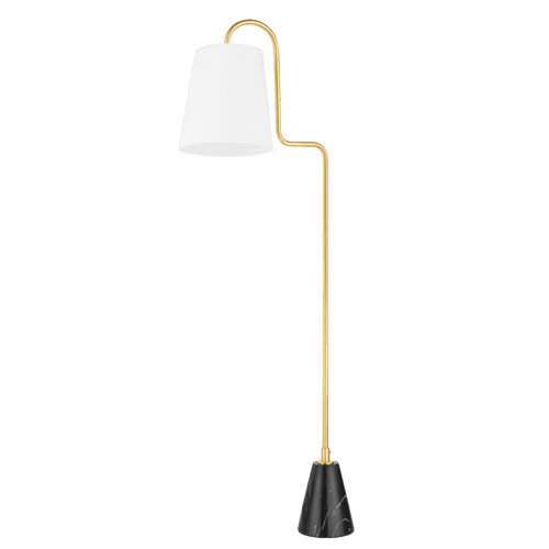 Mitzi by Hudson Valley Lighting Jaimee Floor Lamp, 1-Light, Aged Brass, 59"H (HL539401-AGB 608UKAG) 