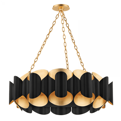 Hudson Valley Banks Chandelier Gold Leaf, Black 