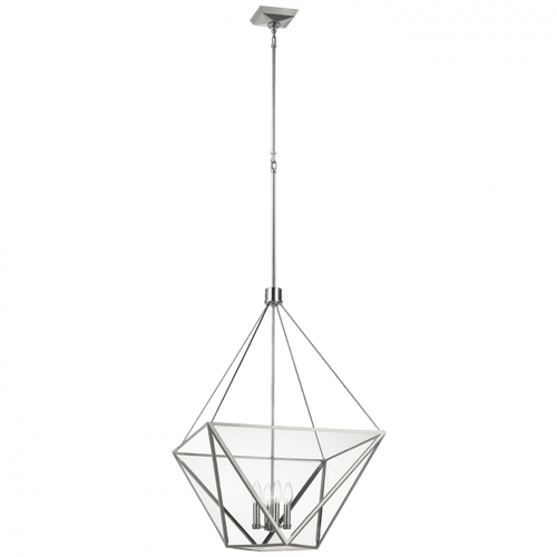 Visual Comfort & Co. Signature Collection Lorino Large Lantern, 4-Light, Polished Nickel, Over All Height 70.75" (JN 5240PN-CG CX23C) 