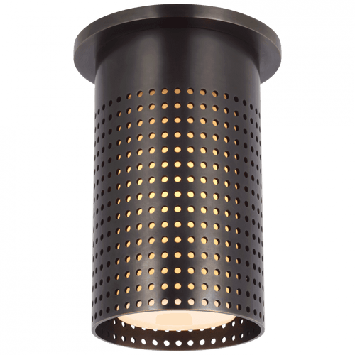 Visual Comfort & Co. Signature Collection Precision Short Monopoint Flush Mount, 1-Light, Bronze, 6.25"H (KW 4053BZ-WG CX247) 