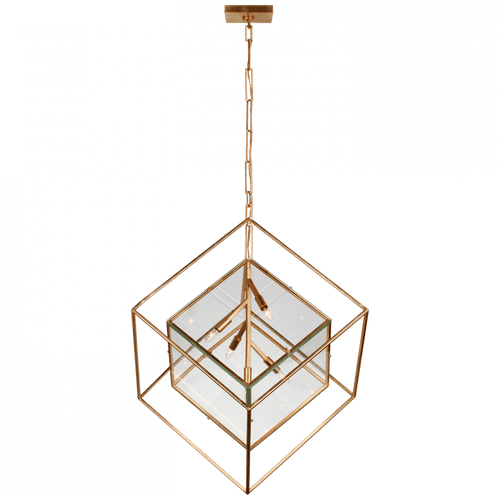 Visual Comfort & Co. Signature Collection Cubed X-Large Pendant, 5-Light, Gild, 36.5"H (KW 5025G-CG CX41J) 