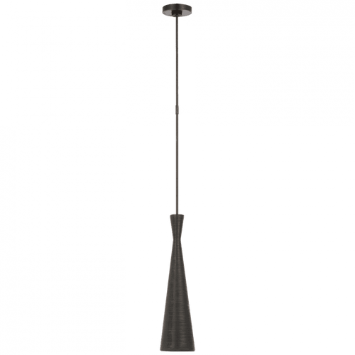 Visual Comfort & Co. Signature Collection Utopia Small Pendant, 1-Light, LED, Aged Iron, Over All Height 64.5" (KW 5038AI CX15M) 