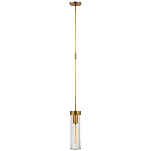 Visual Comfort & Co. Signature Collection Liaison Short Pendant, 1-Light, Antique-Burnished Brass, Over All Height 56.75" (KW 5116AB-CG CX24P) 