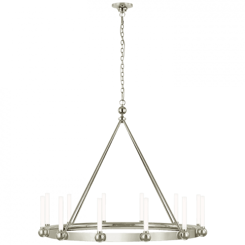 Visual Comfort & Co. Signature Collection Jeffery XL Ring Chandelier, 1-Light, LED, Polished Nickel, 38.5"W (TOB 5776PN-WG CX504) 