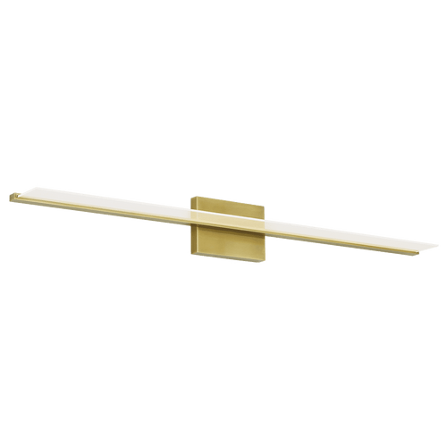 Visual Comfort & Co. Modern Collection Span Bath Sconce, Integrated LED, Brass, 46.8"L (700BCSPANB4BR-LED930 70PGAMW) 