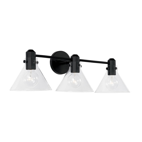 Capital Greer Vanity Light, Matte Black, 28.25"W 