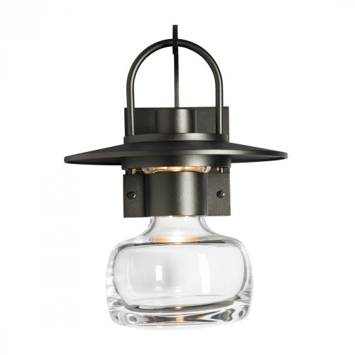 Hubbardton Forge Mason Outdoor Wall Sconce, 1-Light, Oil Rubbed Bronze, Clear Glass, 16"H (303005-SKT-14-ZM0447 5NY015) 