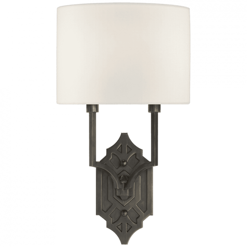 Visual Comfort & Co. Signature Collection Silhouette Fretwork Wall Sconce, 2-Light, Bronze, 16.5"H (TOB 2600BZ-L CZYWL) 