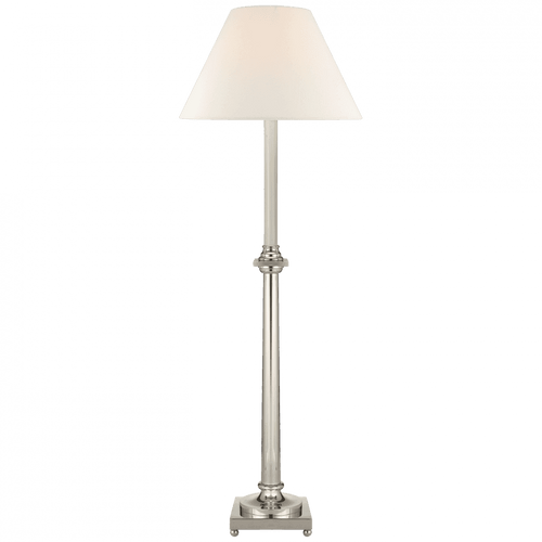Visual Comfort & Co. Signature Collection Swedish Column Buffet Lamp, 1-Light, Polished Nickel, 34"H (CHA 8461PN-L CZZU0) 