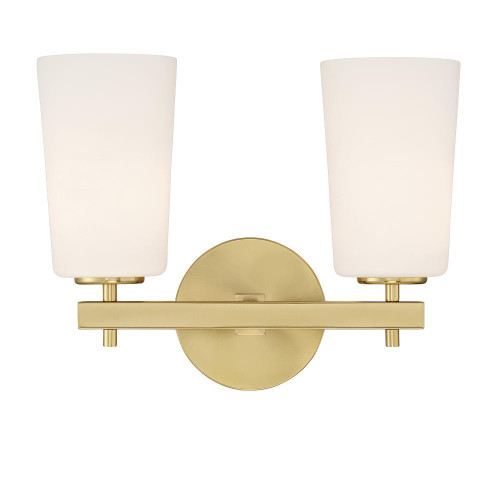 Crystorama Colton 2 Light Bathroom Vanity - Aged Brass 11.75"H 