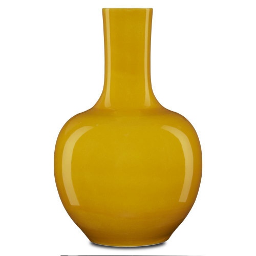 Currey and Company Imperial Yellow Long Neck Vase 