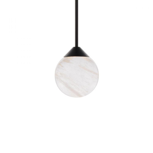 Schonbek Beyond Quest Mini Pendant, Integrated LED, Black, Optic Haze Quartz (BPD40206-BK YUEX014CW8) 