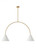 Visual Comfort & Co. Studio Collection Cambre Large Linear Chandelier, 2-Light, LED, Matte White And Burnished Brass, 6"W (KC1102MWTBBS-L1 706X48H) 