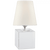 Visual Comfort & Co. Signature Collection Terri Cube Accent Lamp, 1-Light, Crystal, Linen Shade, 12.5"H (TOB 3020CG-L D04QN) 