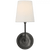 Visual Comfort & Co. Signature Collection Vendome Single Sconce, 1-Light, Bronze, Linen Shade, 14"H (TOB 2007BZ-L D06N1) 