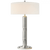 Visual Comfort & Co. Signature Collection Longacre Tall Table Lamp, 2-Light, Polished Nickel, Linen Shade, 32.5"H (TOB 3001PN-L D07PC) 