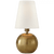 Visual Comfort & Co. Signature Collection Terri Tiny Terri Round Accent Lamp, 1-Light, Hand-Rubbed Antique Brass, Linen Shade, 10.25"H (TOB 3051HAB-L D07PF) 