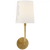 Visual Comfort & Co. Signature Collection Go Lightly Sconce, 1-Light, Gild, Linen Shade, 17"H (BBL 2080G-L D30GQ) 
