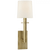 Visual Comfort & Co. Signature Collection Dalston Sconce, 1-Light, Hand-Rubbed Antique Brass, Linen Shade, 23.75"H (SP 2017HAB-L D30HH) 