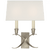 Visual Comfort & Co. Signature Collection Cross Bouillotte Small Sconce, 2-Light, Antique Nickel, Linen Shade, 12.75"H (CHD 1190AN-L D31GK) 