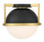 Savoy House Carlysle Ceiling Light, 1-Light, Matte Black with Warm Brass, Glass Shade, 15"W (6-4602-1-143 ALRRK) 