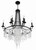 Crystorama Gabrielle Chandelier - Matte Black, Hand Cut Crystal 40"H 