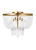 Visual Comfort & Co. Studio Collection Jackie Semi Flush Mount, 3-Light, Satin Brass, White Shade, 14"Dia (7780703-848 7070302) 